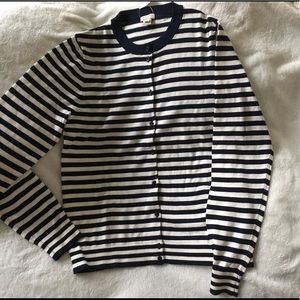 J crew striped caryn cardigan sweater